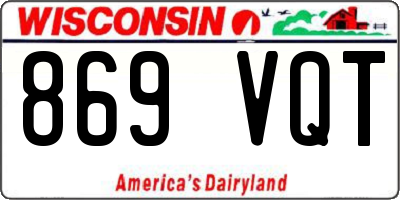 WI license plate 869VQT
