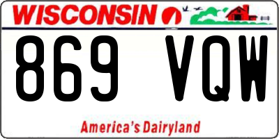 WI license plate 869VQW