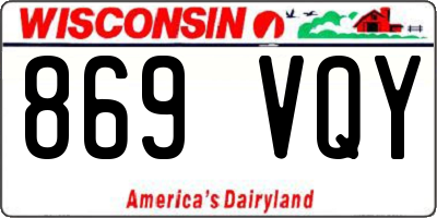WI license plate 869VQY
