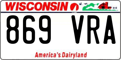 WI license plate 869VRA