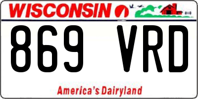 WI license plate 869VRD