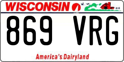 WI license plate 869VRG