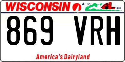 WI license plate 869VRH
