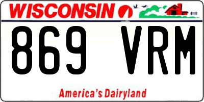 WI license plate 869VRM
