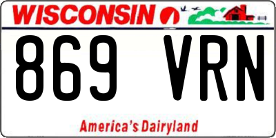 WI license plate 869VRN