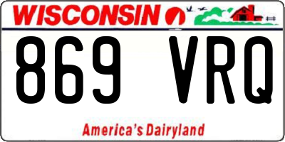 WI license plate 869VRQ