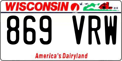 WI license plate 869VRW