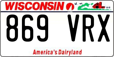 WI license plate 869VRX