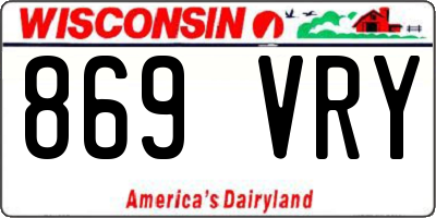 WI license plate 869VRY