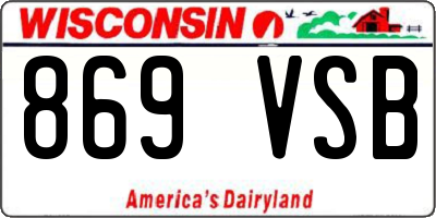 WI license plate 869VSB