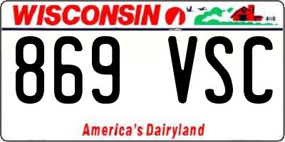 WI license plate 869VSC