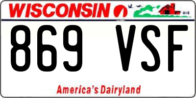 WI license plate 869VSF