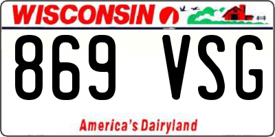 WI license plate 869VSG