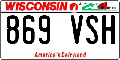 WI license plate 869VSH