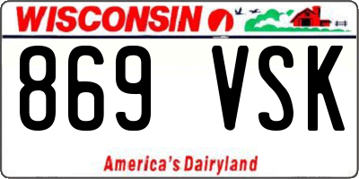 WI license plate 869VSK