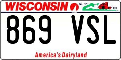 WI license plate 869VSL