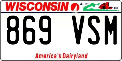 WI license plate 869VSM