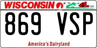 WI license plate 869VSP