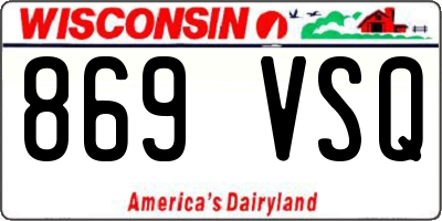 WI license plate 869VSQ