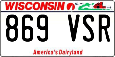 WI license plate 869VSR