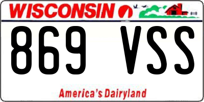 WI license plate 869VSS