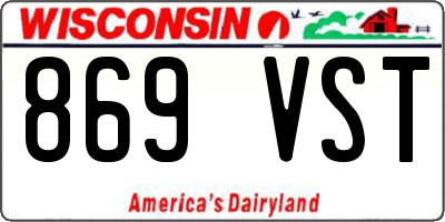 WI license plate 869VST