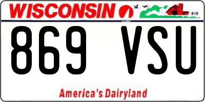 WI license plate 869VSU