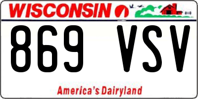 WI license plate 869VSV