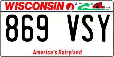 WI license plate 869VSY