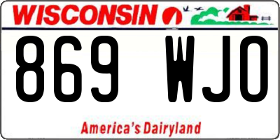 WI license plate 869WJO