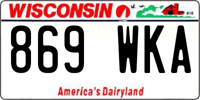WI license plate 869WKA
