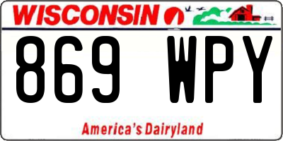 WI license plate 869WPY