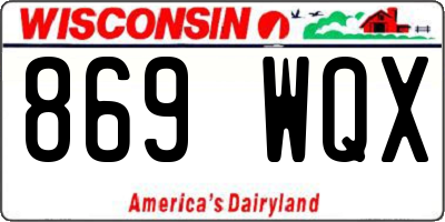 WI license plate 869WQX