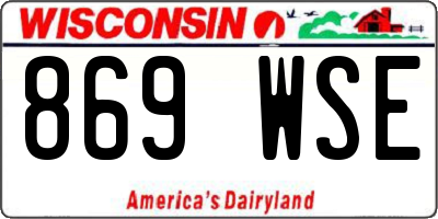 WI license plate 869WSE
