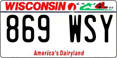 WI license plate 869WSY