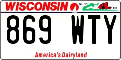 WI license plate 869WTY