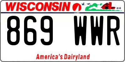 WI license plate 869WWR