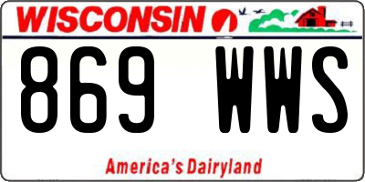 WI license plate 869WWS