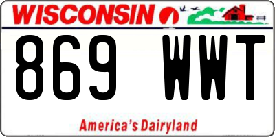 WI license plate 869WWT