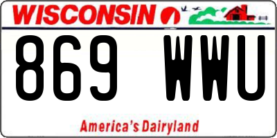 WI license plate 869WWU