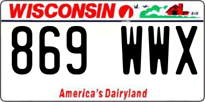 WI license plate 869WWX