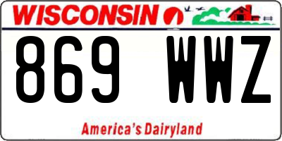 WI license plate 869WWZ