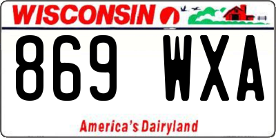 WI license plate 869WXA