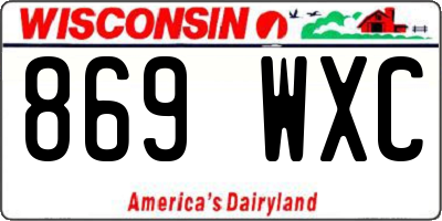 WI license plate 869WXC