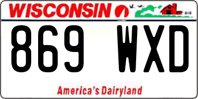 WI license plate 869WXD