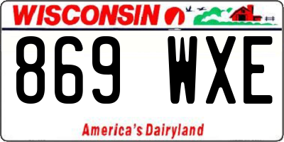 WI license plate 869WXE