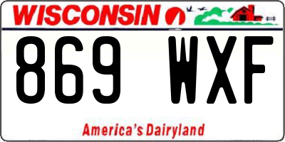 WI license plate 869WXF