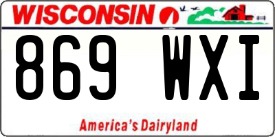 WI license plate 869WXI