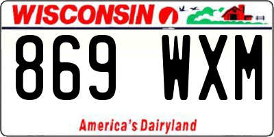 WI license plate 869WXM