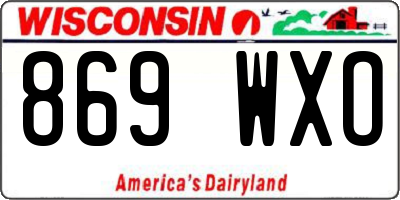 WI license plate 869WXO